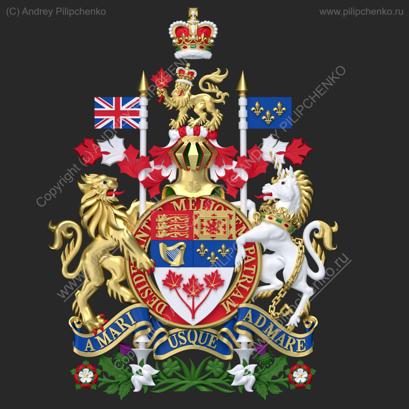 High resolution image of coat of arms of the Canada